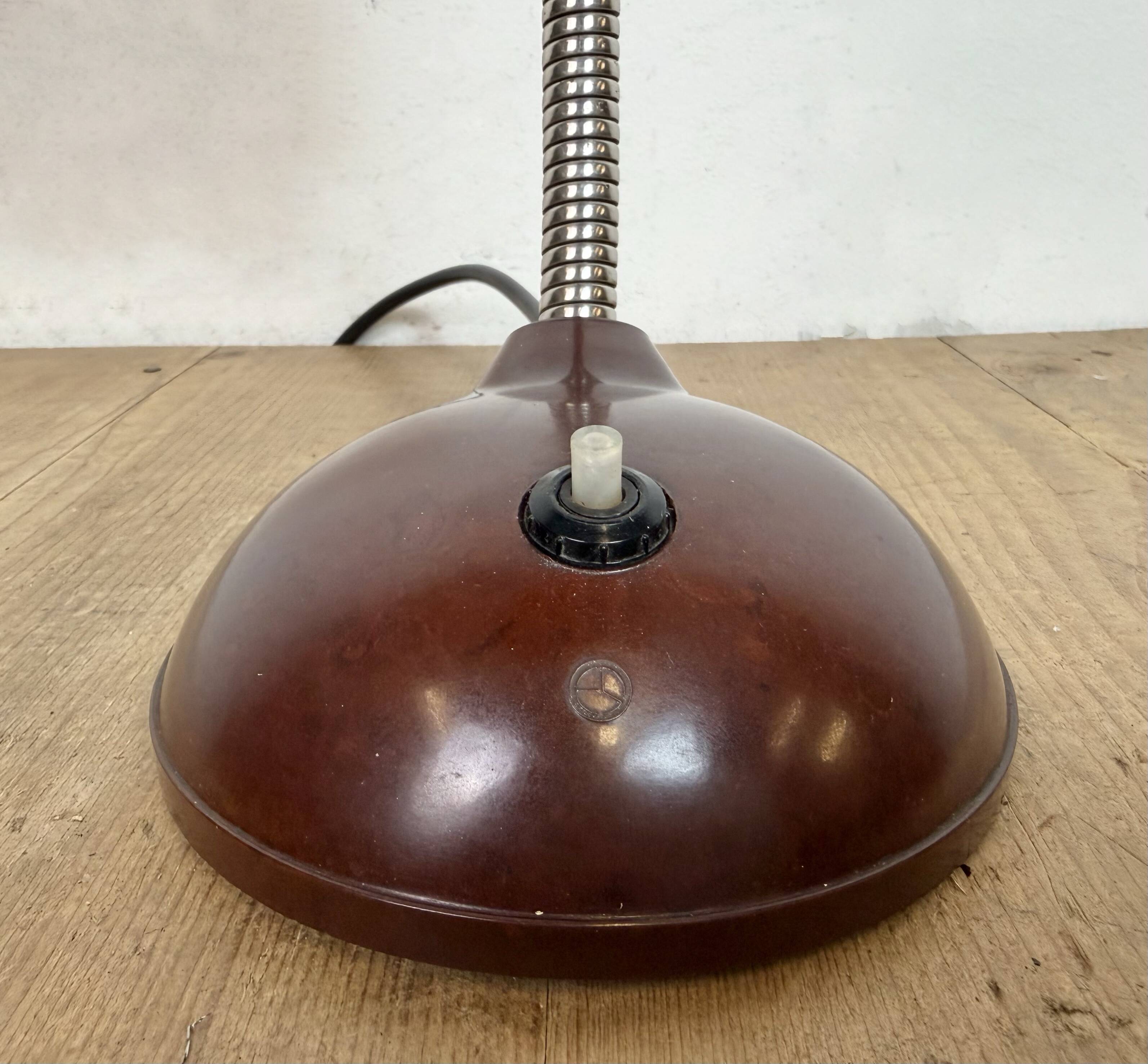 Vintage Brown Bakelite Gooseneck Table Lamp, 1950s