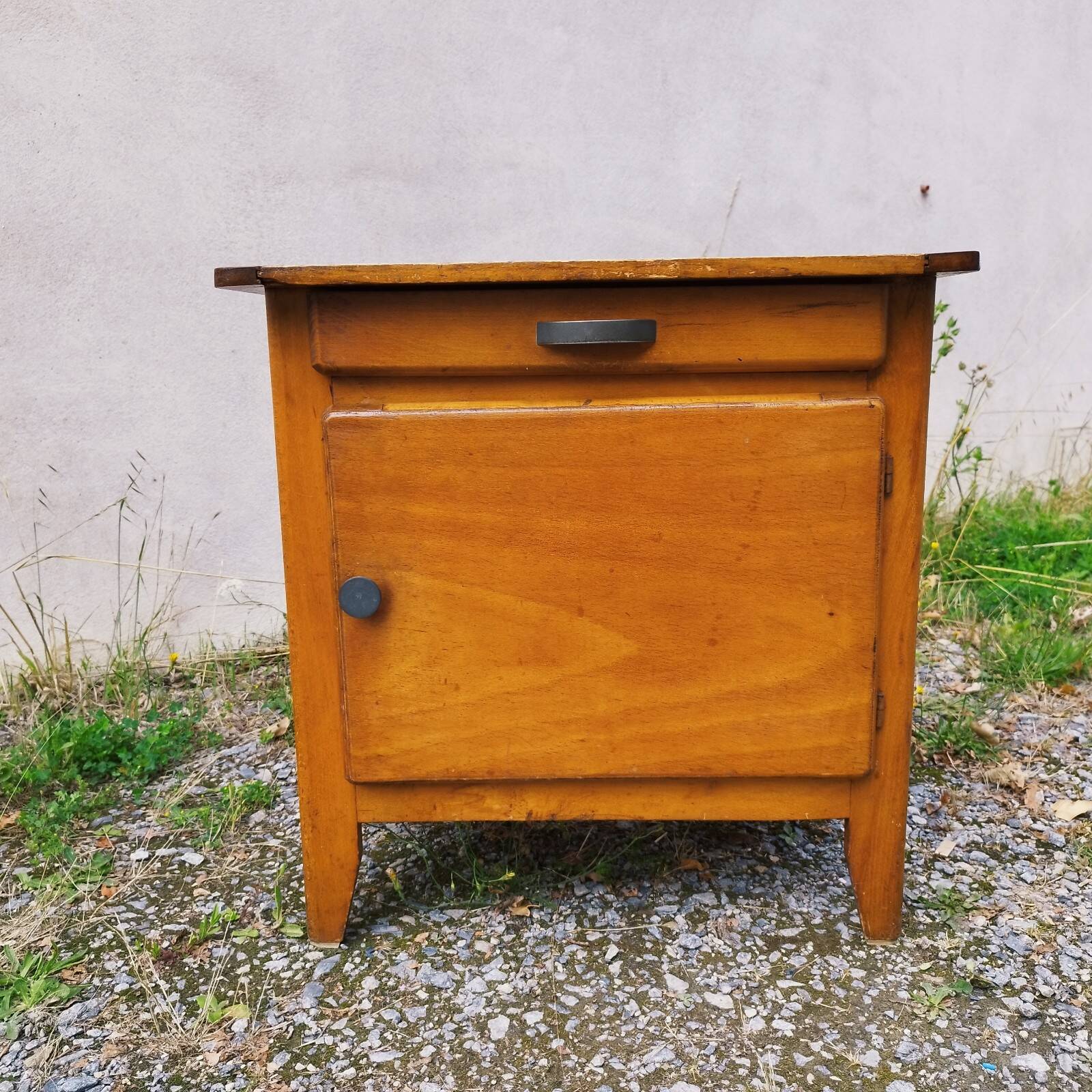 Small vintage wooden storage jam maker