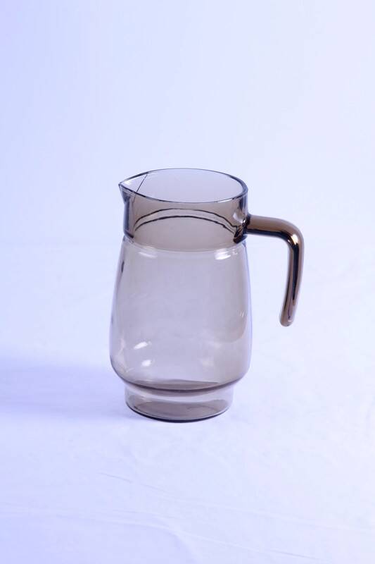 Vintage pitcher, smoked glass, grey/grey brown