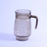 Vintage pitcher, smoked glass, grey/grey brown