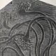 Slate Bas-Relief with Floral Motifs, Signed, 1970s