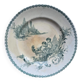 Semi-deep plate, Trianon model, Green cherubs
