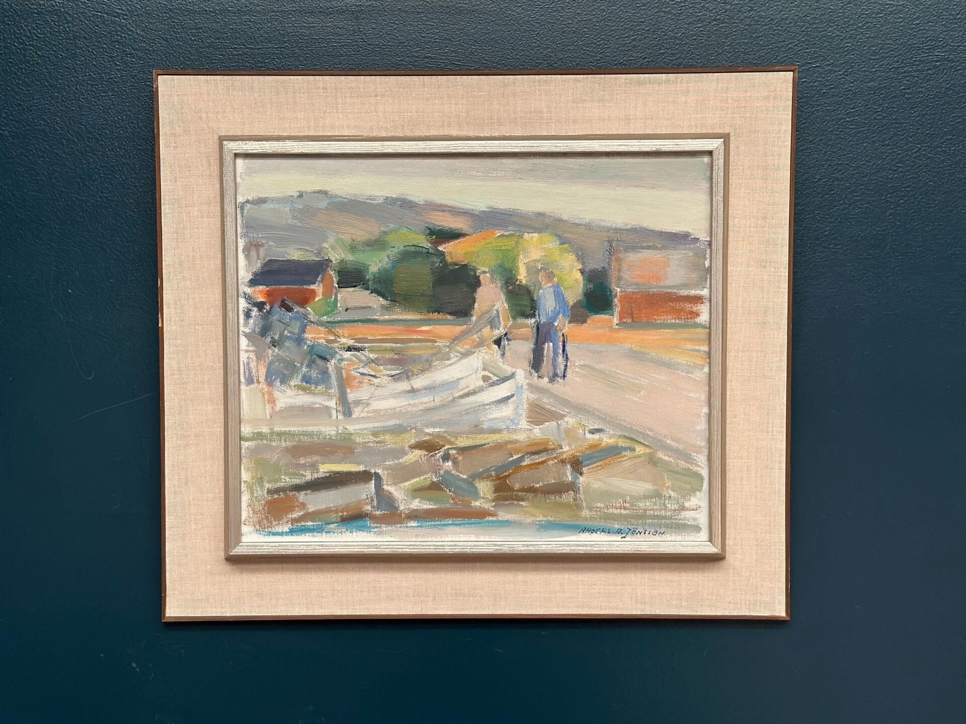 Huile sur toile – “Marina” par Anders A. Jönsson (1907–2002)