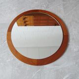 round teak mirror