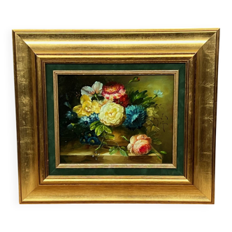 Still life "Bouquet of flowers" in a beautiful frame.
