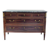 Commode en acajou estampillée f schey,cert. d'authenticité, ép. louis xvi