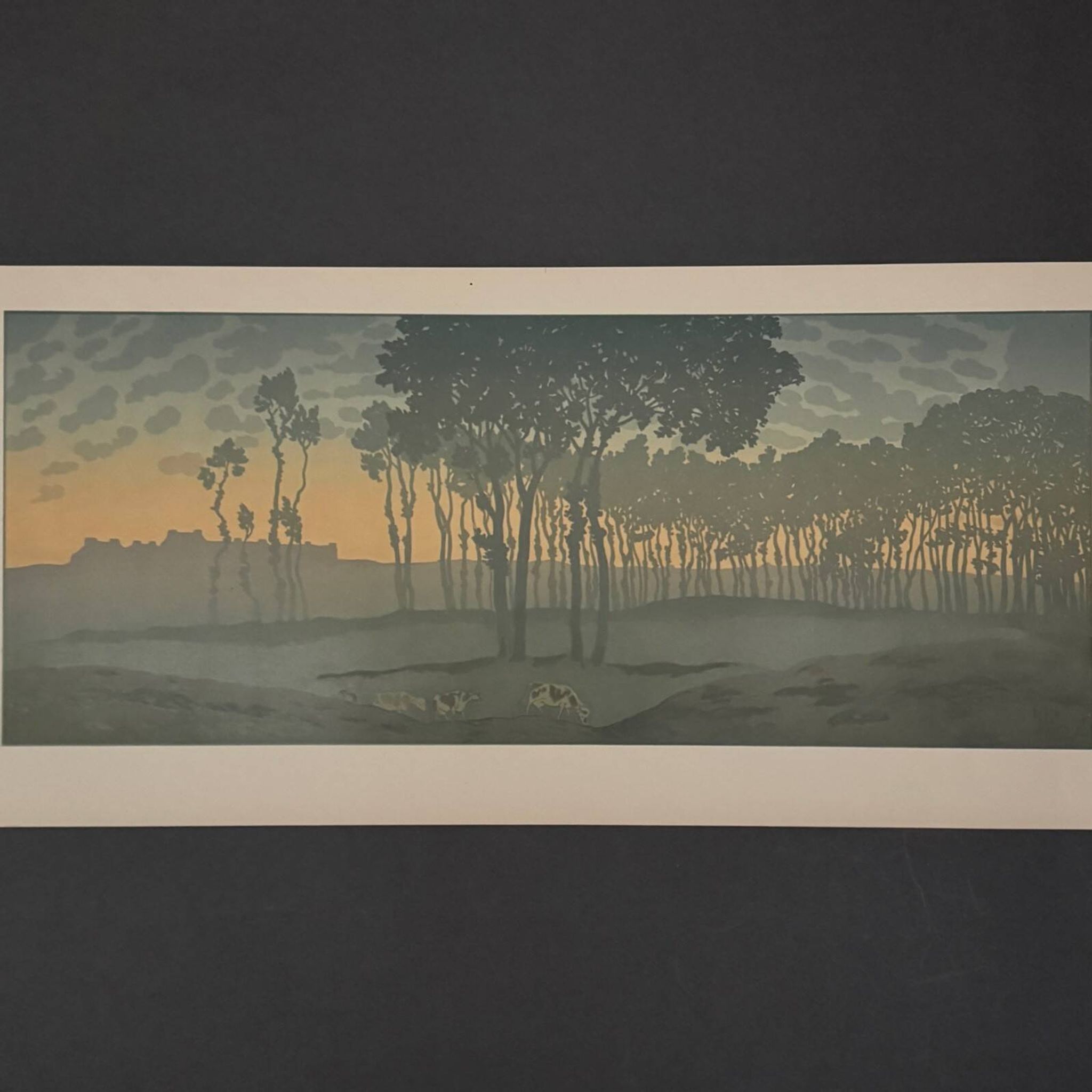 Lithographie par Henri Rivière La Féérie des Heures - L’Aube