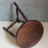 Vintage turned solid wood tripod stool