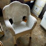 Fauteuil rotin blanc