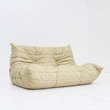 Ensemble canapé Togo Ligne Roset en cuir jaune par Michel Ducaroy pour Ligne Roset