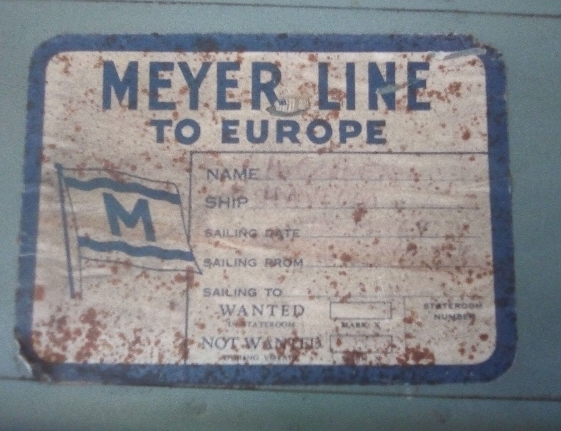 Vintage metal trunk of the 60s