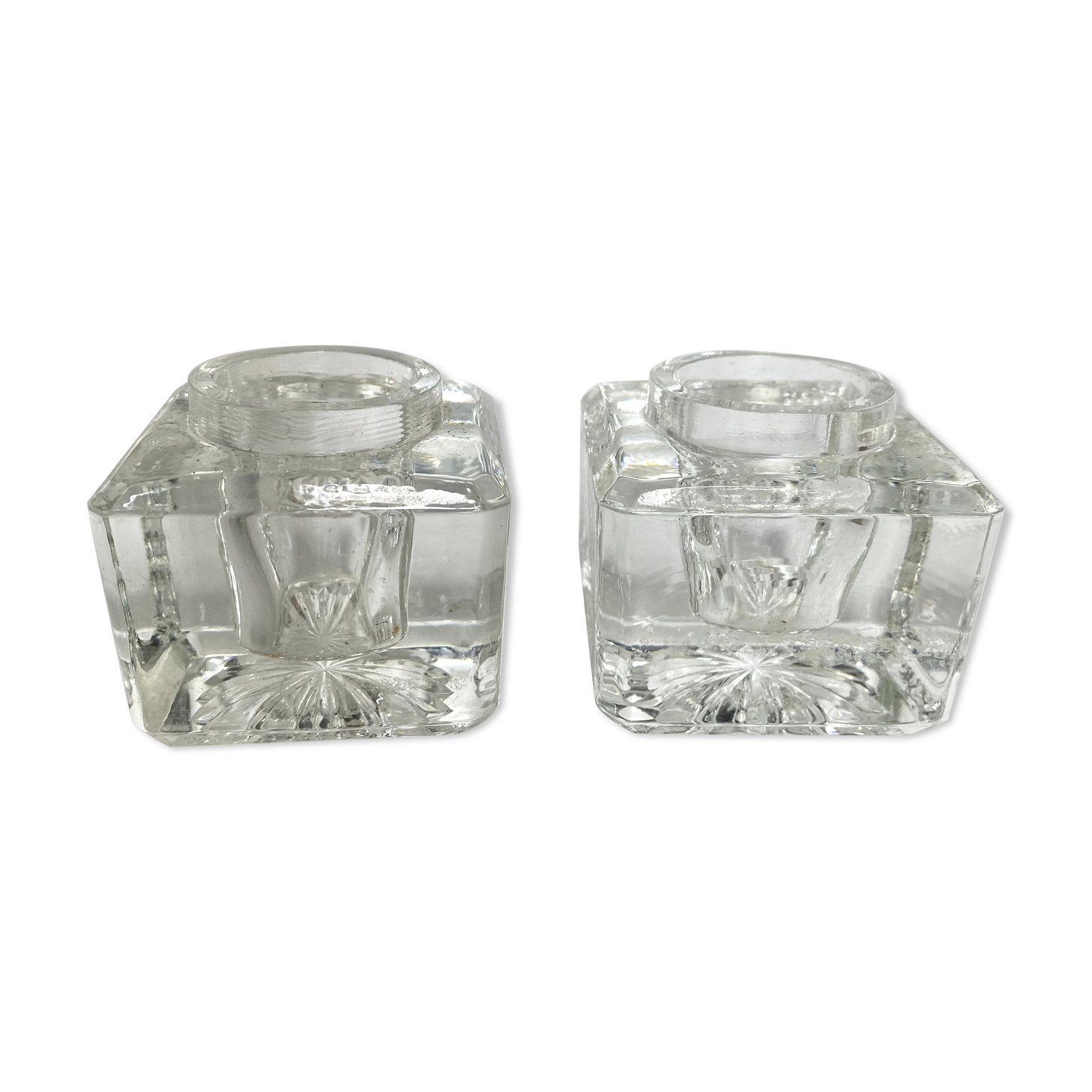 Glass vintage candle holders