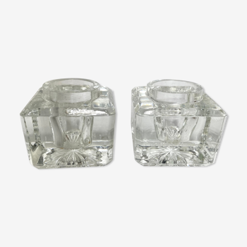 Glass vintage candle holders