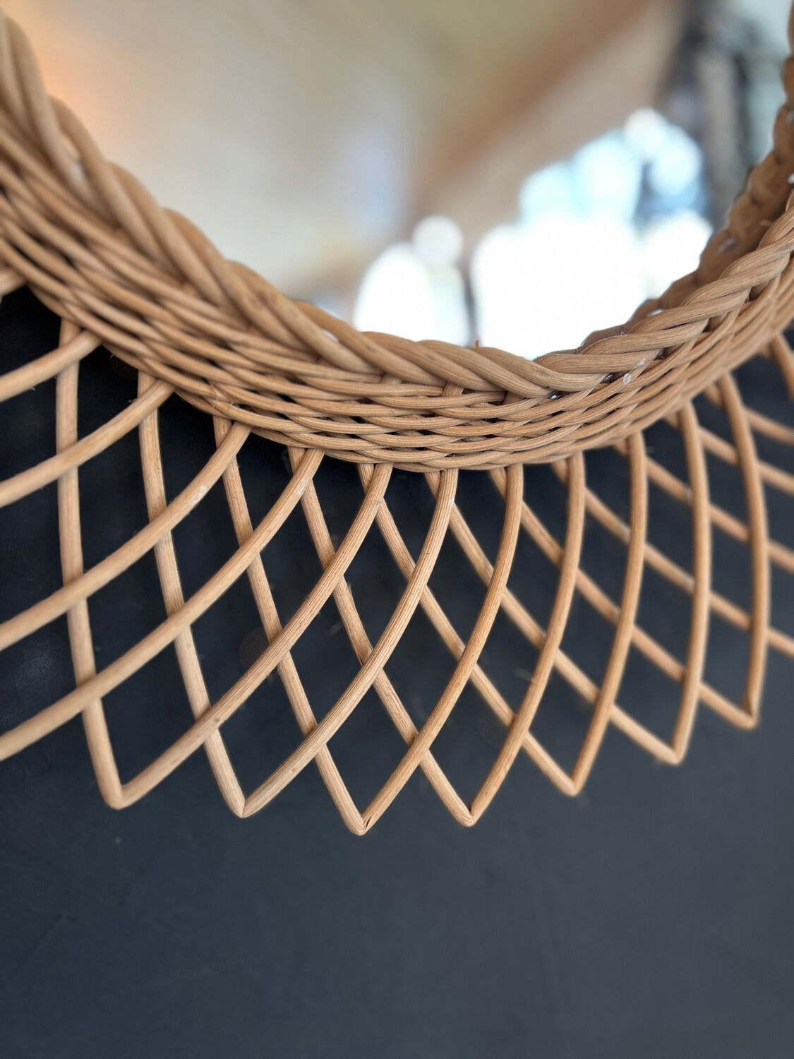 Rattan sun mirror 27cm