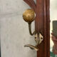 Antique oak carved coat stand, mirror and umbrella stand — late 19th century