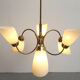 1950s chandelier in brass and glass