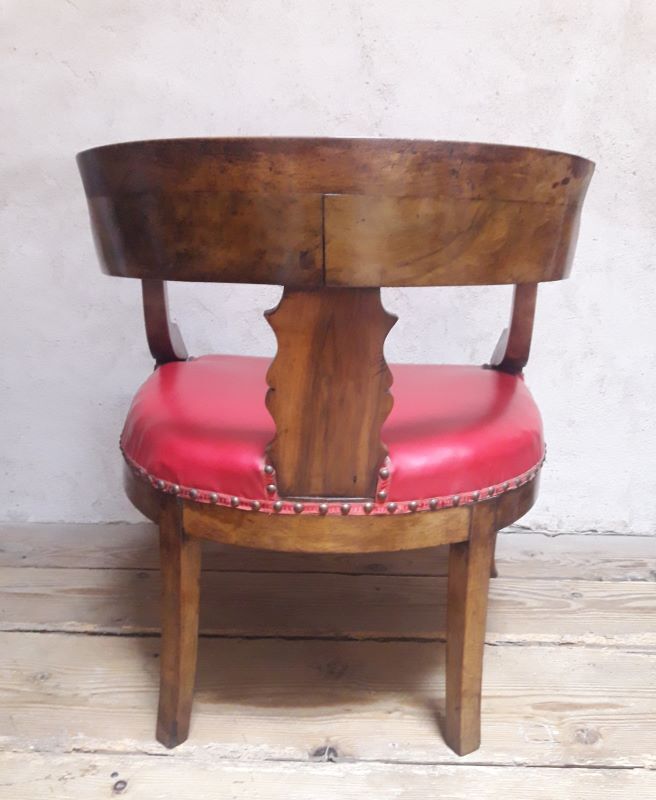 19th century solid walnut office chair