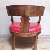 Fauteuil de bureau en noyer massif XIX°