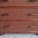 Vintage rattan chest of drawers circa 1960s