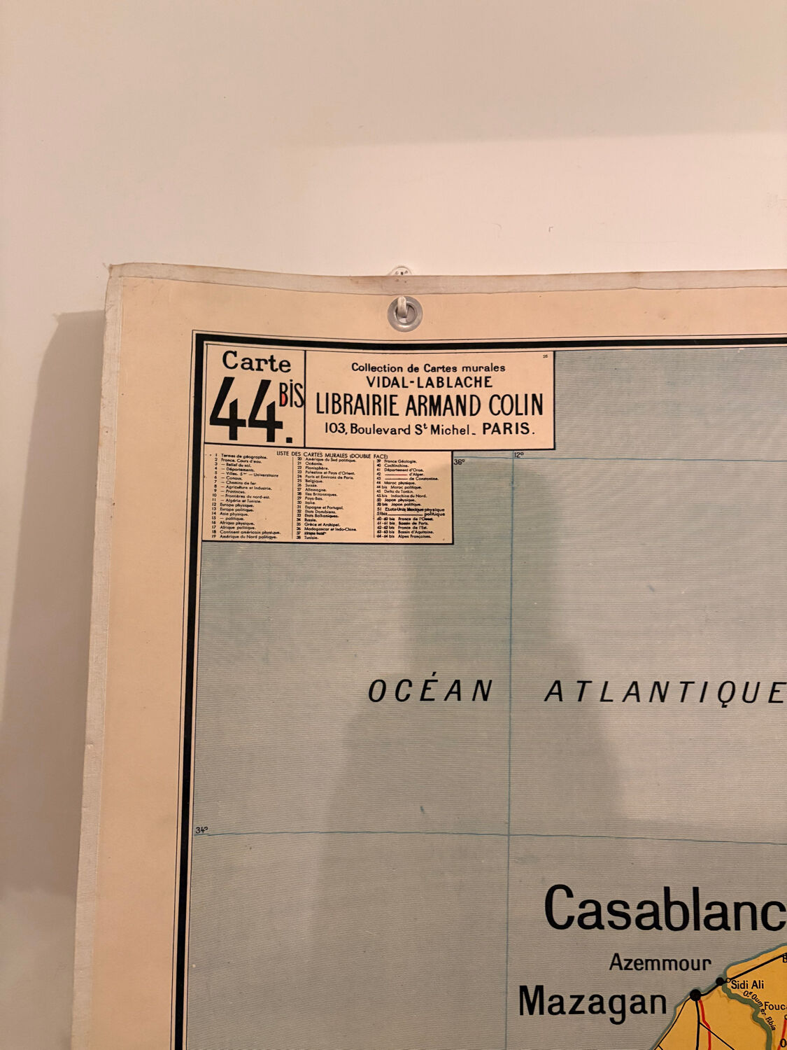 Vintage geography map of Morocco by Vidal Lablache.