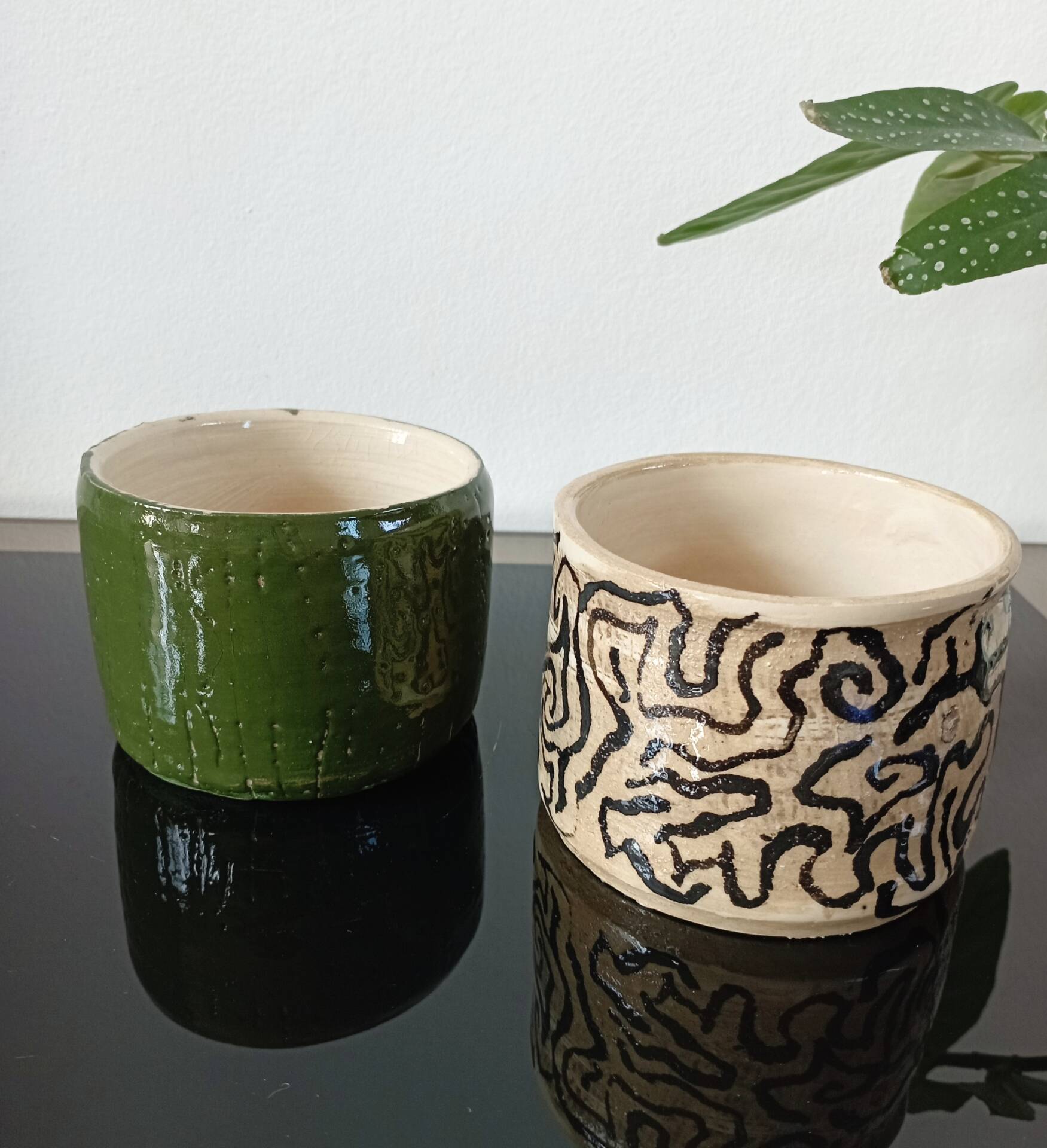 Duo de céramiques d'atelier vintage 70's