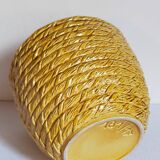 Vintage “rope” slip ceramic planter