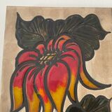 Vintage Vallauris ceramic painting "La Grange"