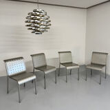 4 chaises en aluminium design italien des années 90 Calligaris italy