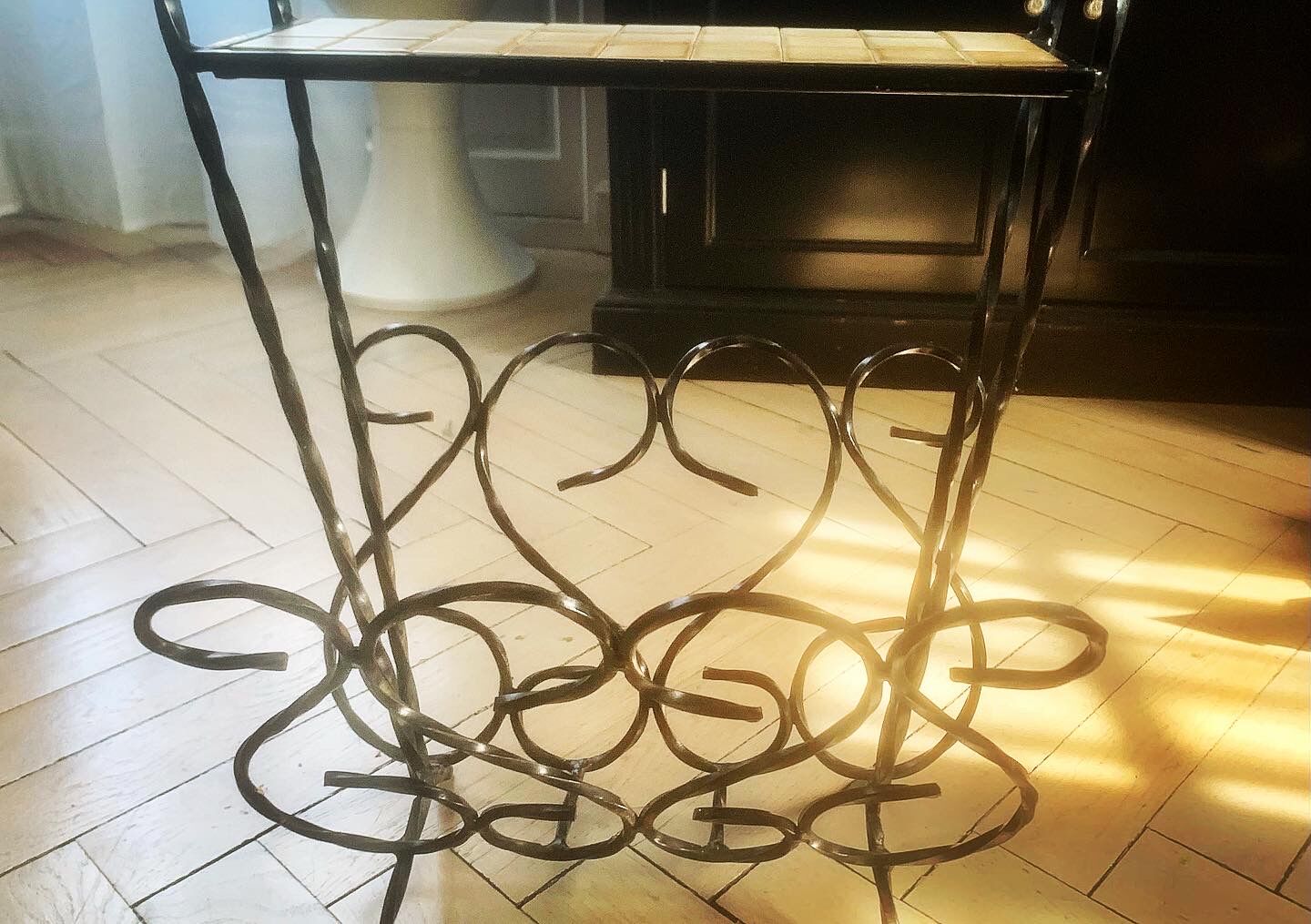 Wrought iron magazine rack