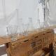 Lot of old soliflore vases chemistry laboratory equipment