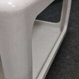 Vintage,white cubed side or coffee tableon wheels