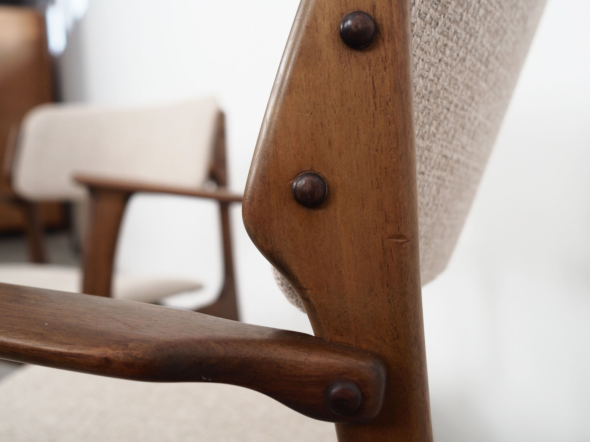 Set of two walnut chairs, Danish design, 1960s, designer: Erik Buch