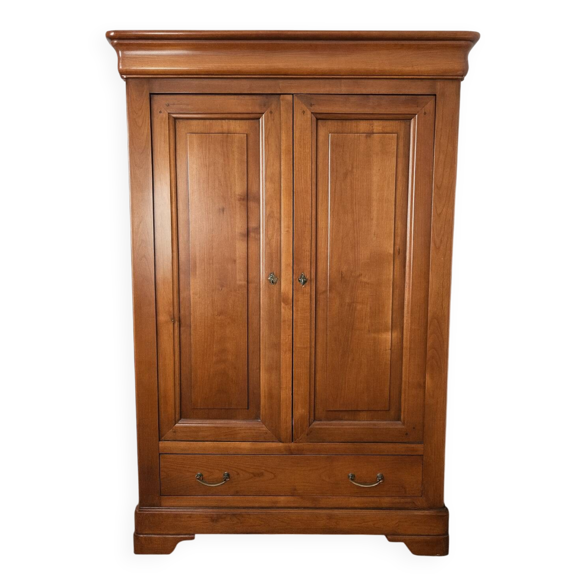Louis-Philippe style wardrobe / TV unit in solid cherry wood