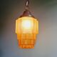 Art Deco Skyscraper type pendant lamp in amber glass, 1920s-30s