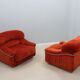 Vintage velvet armchairs Italy 1970s
