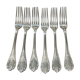 Set of 6 silver metal forks from Christofle
