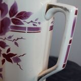 Toilet pitcher / pitcher / vase model Pauline de Moulin des Loups, faience decoration with red rose