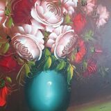 Large painting "bouquets of roses" - signed oil on canvas