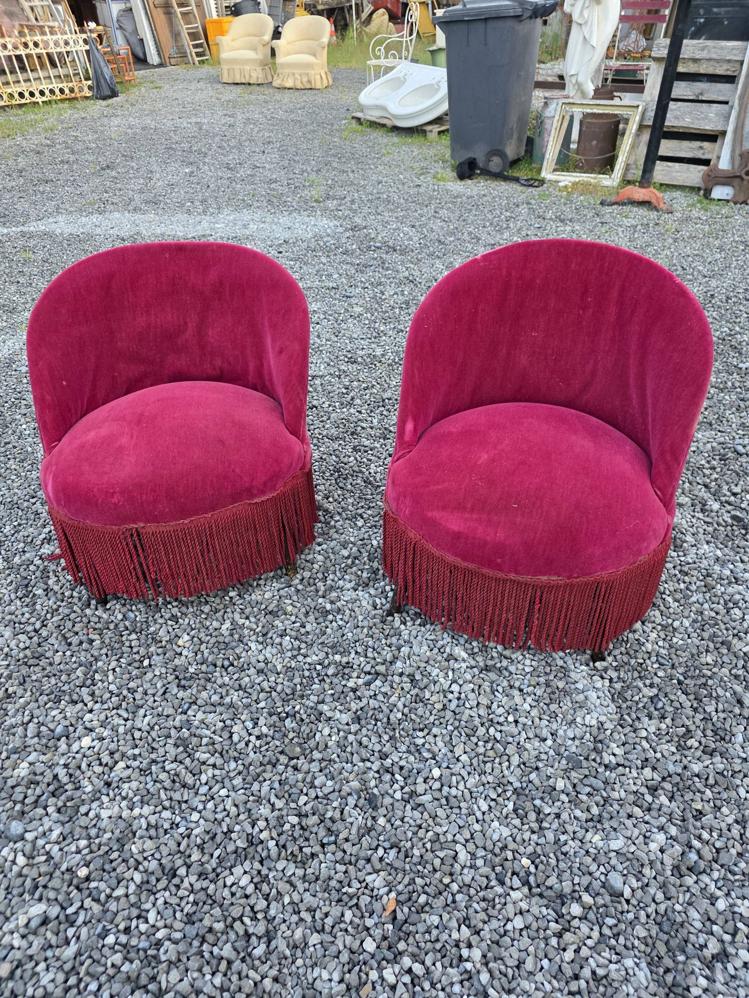 Pair of antique frog chairs