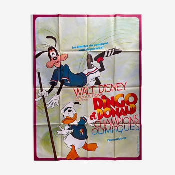 Affiche cinéma originale "Dingo et Donald Champion Olympiques" 120x160cm 1972