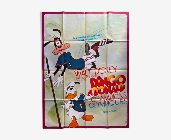 Affiche cinéma originale "Dingo et Donald Champion Olympiques" 120x160cm 1972