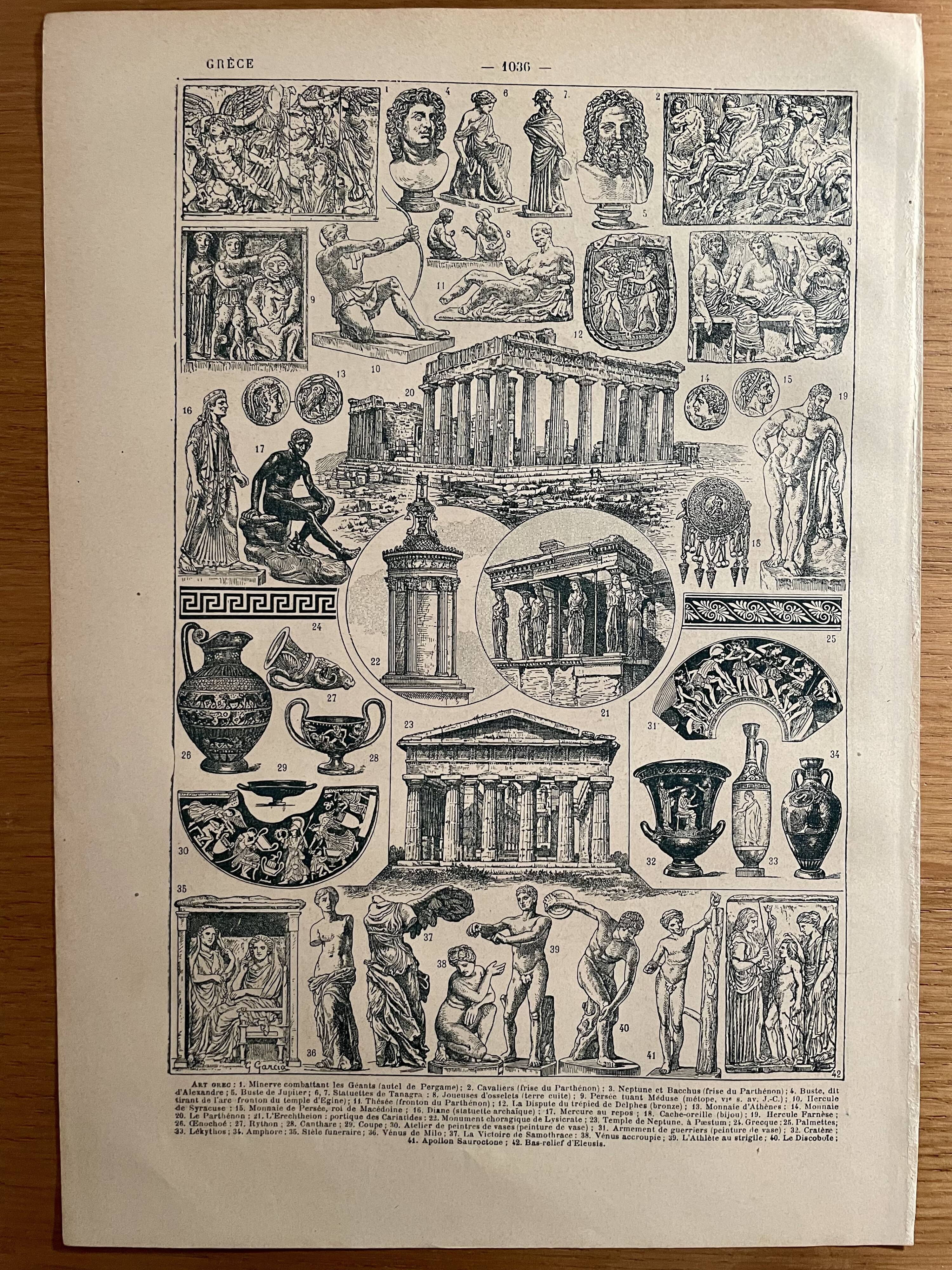 Lithograph on Greece from 1922