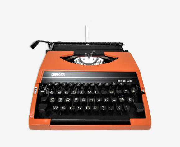 Machine à écrire quen data 620 de luxe métal orange années 70