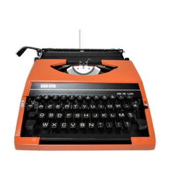 Machine à écrire quen data 620 de luxe métal orange années 70