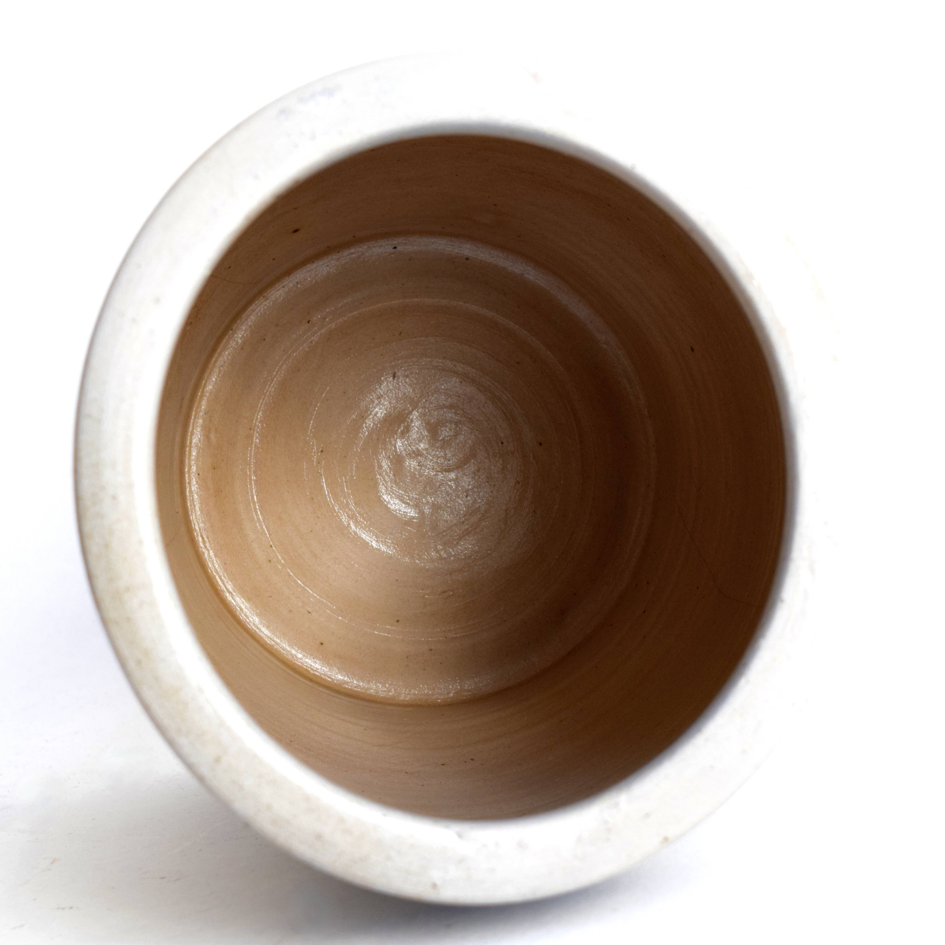 Old large glazed stoneware pot - Mustard L'Impériale.