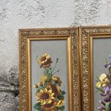 Gaston Corbier – Pair of floral paintings, oil on panel (63 cm)