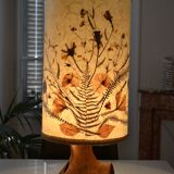 Lampe brutaliste moderniste forme libre 60's bois d'olivier