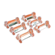 6 knife holders transparent glass clover shape, 1950
