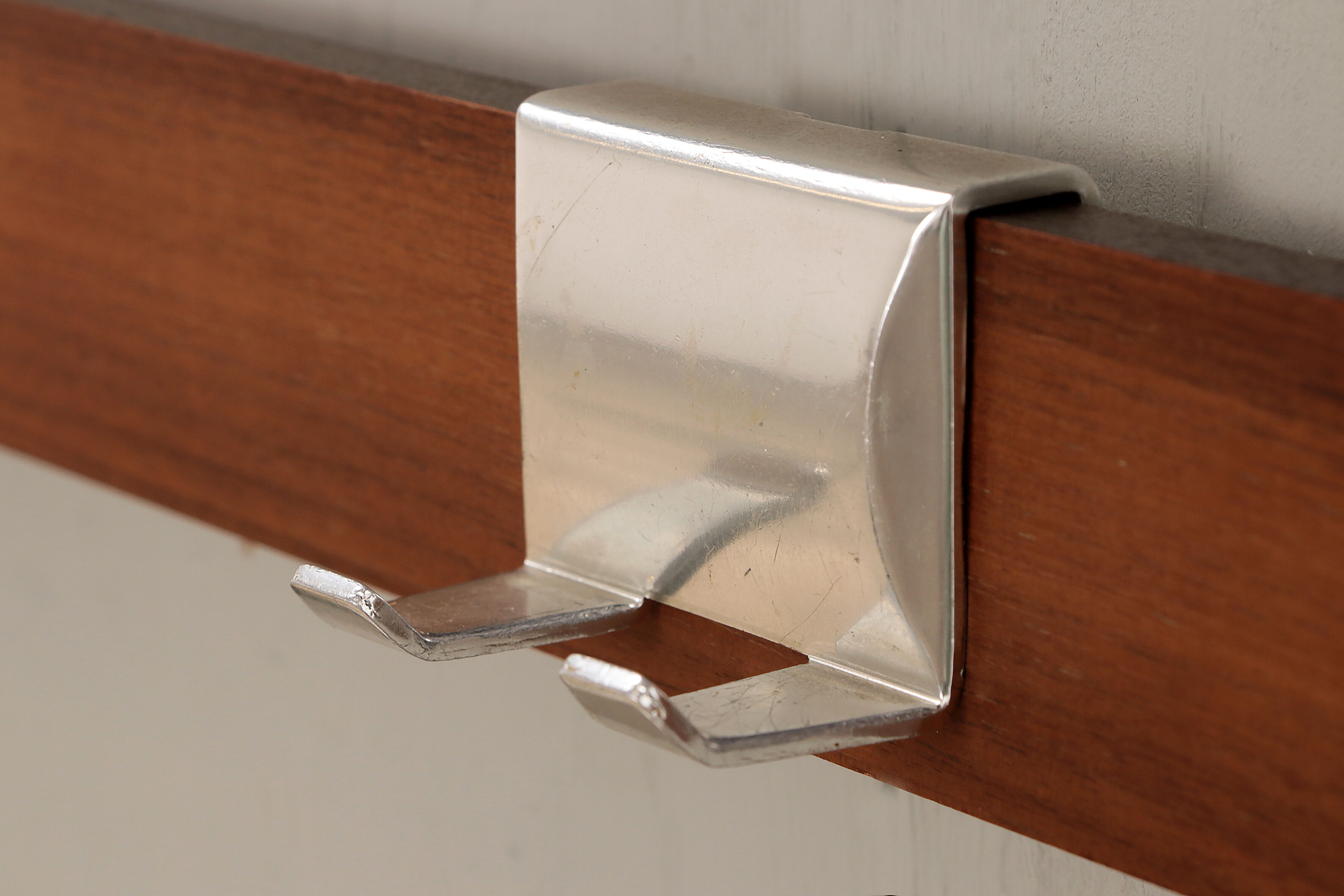 Vintage Wooden wall coat rack with hat shelf, 1960s
