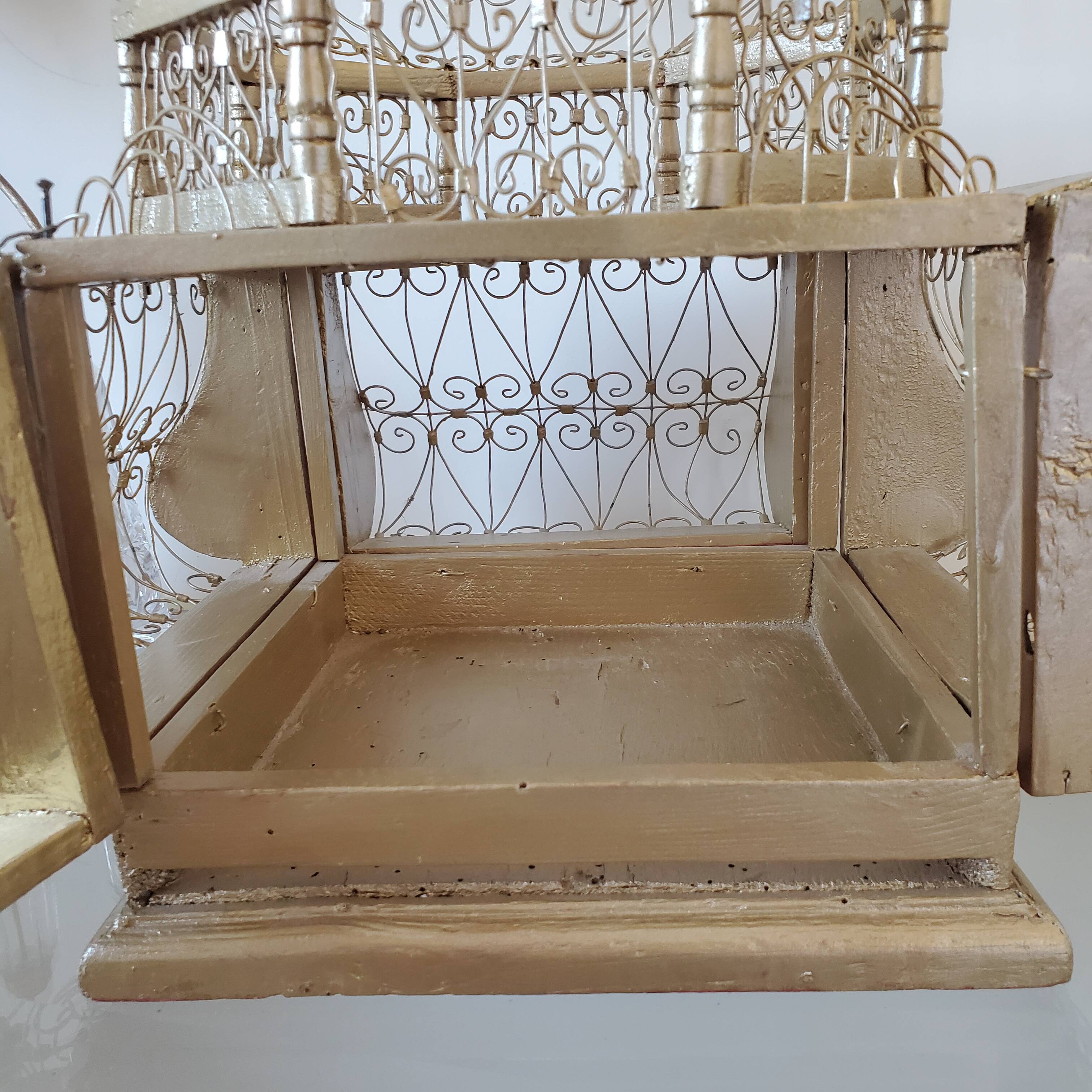 Large golden bird cage